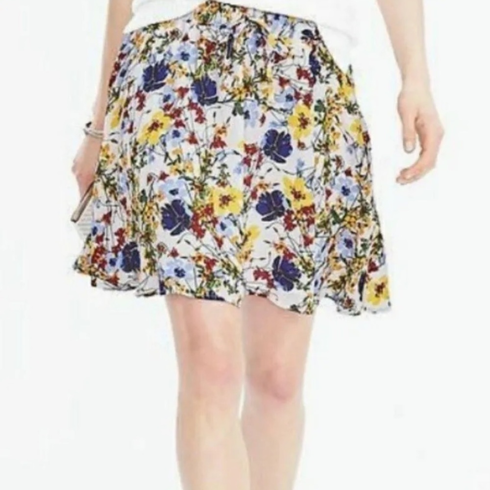 Banana Republic floral multi color drawstring skirt